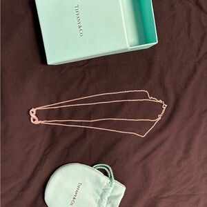Tiffany & Co. Silver Double Chain Infinity Necklace